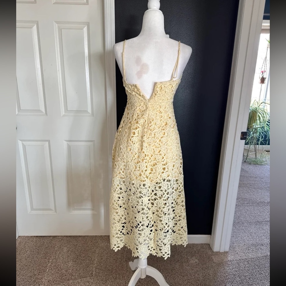 ASTR The Label Butter Yellow Crochet Lace Midi Dress 
size Small (4) - Picture 6 of 12